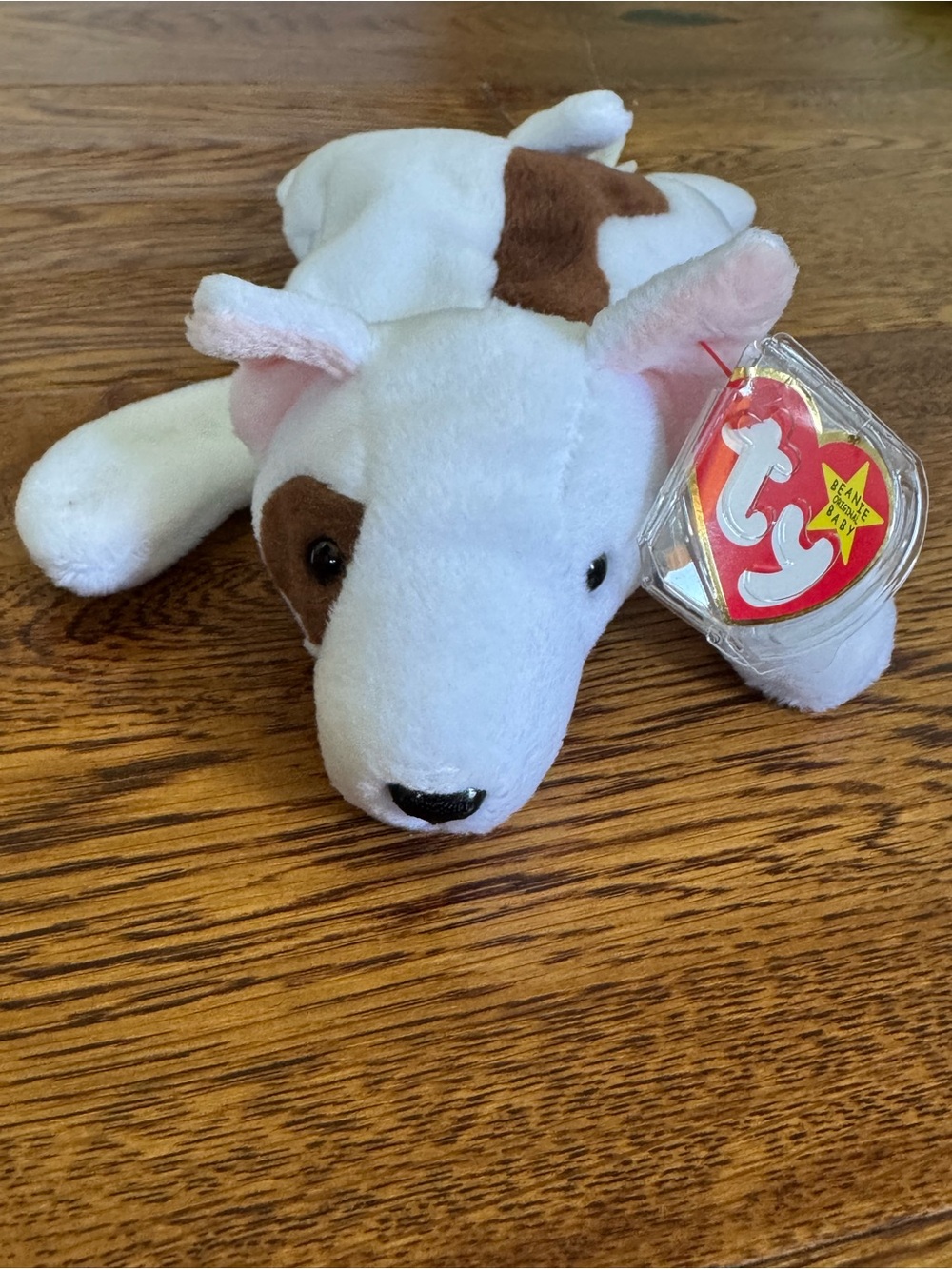 Ty Butch White and Brown Puppy Plush with Heart Tag